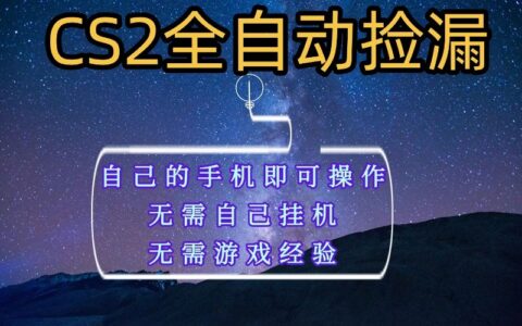 全自动捡漏，不用自己挂G不用玩游戏，自己的手机即可操作，新手小白轻松月入1W+