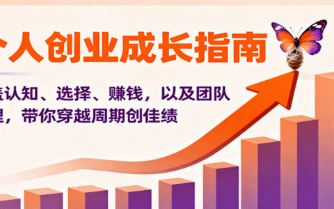 个人创业成长指南：涵盖认知、选择、赚钱，以及团队管理，带你穿越周期创佳绩