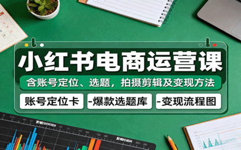 小红书电商运营课：含账号定位、选题，拍摄剪辑及变现方法