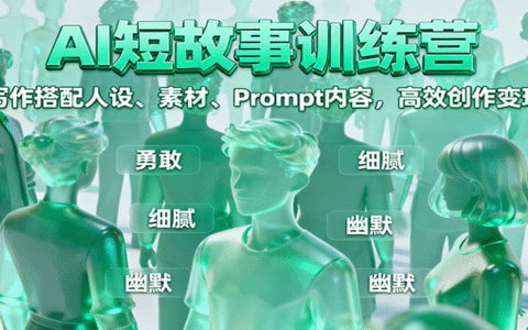 AI短故事训练营：写作搭配人设、素材、Prompt内容，高效创作变现