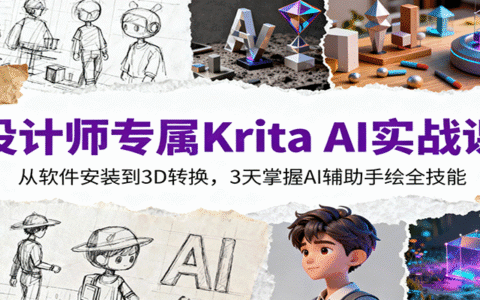 设计师专属Krita AI实战课：从软件安装到3D转换，3天掌握AI辅助手绘全技能
