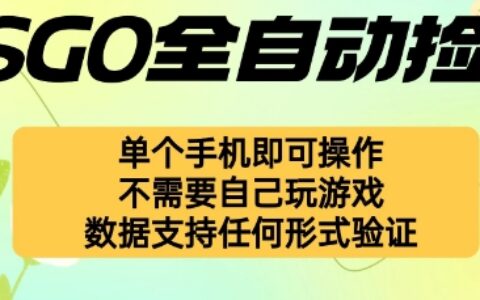 自动挂G捡漏，不用自己挂G不用玩游戏，一个手机即可操作，新手小白轻松月入1W+