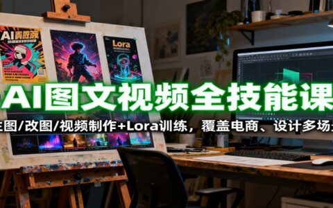 AI图文视频全技能课：生图/改图/视频制作+Lora训练，覆盖电商 、设计多场景