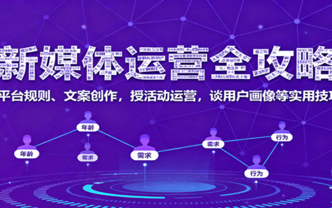 新媒体运营全攻略：平台规则、文案创作，授活动运营，谈用户画像等实用技巧