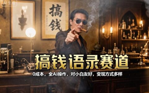 搞钱语录赛道，0成本，全AI操作，对小白友好，变现方式多样
