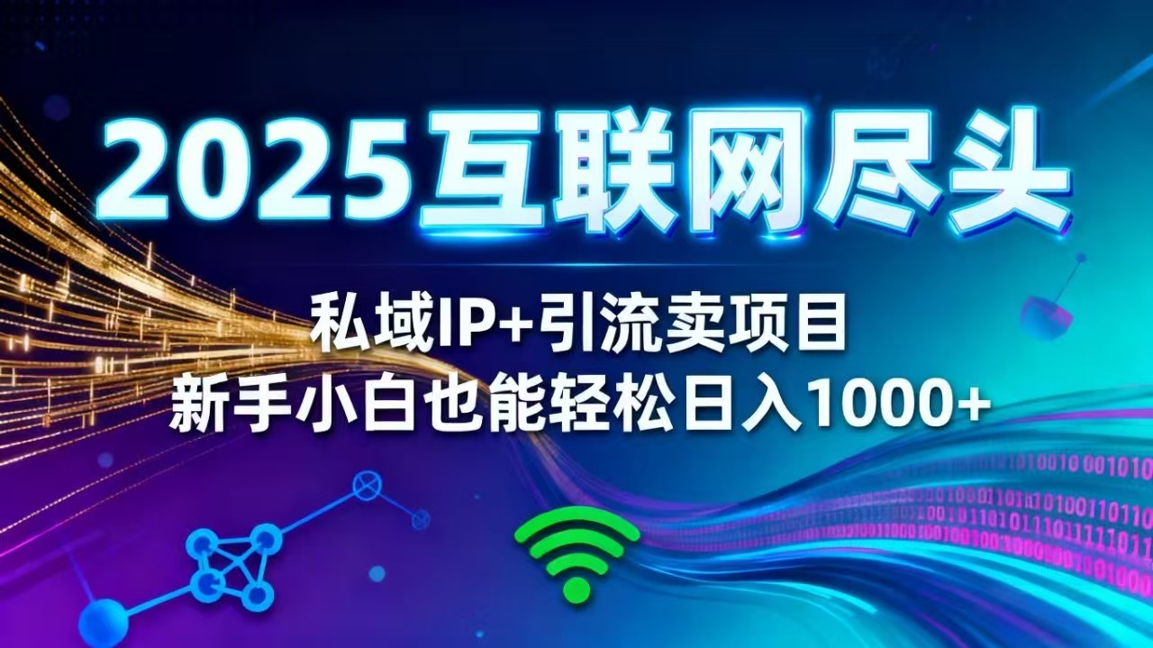 2025网创尽头王炸项目！私域 IP + 精准引流，新手小白在家被动收入日入 1000+