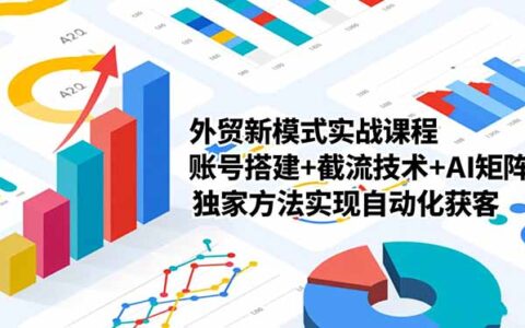 外贸新模式实战课程，账号搭建+截流技术+AI矩阵+独家方法实现自动化获客