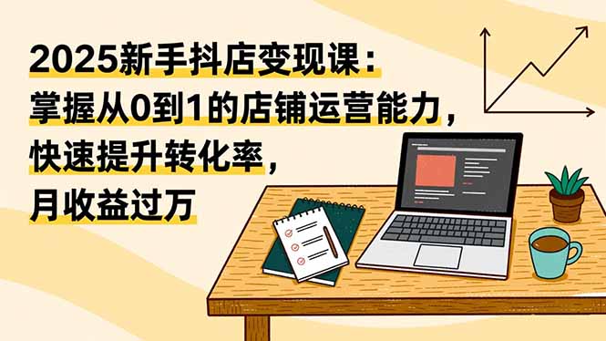 2025新手抖店变现课：掌握从0到1的店铺运营能力，快速提升转化率，增加收益机会