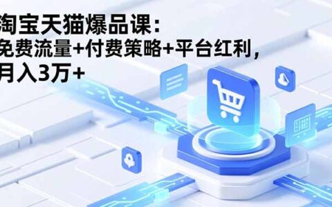 淘宝天猫爆品课：免费流量+付费策略+平台红利，实战变现指南