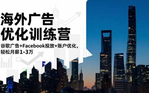 海外广告优化训练营：谷歌广告+Facebook投放+账户优化，被动收入实操攻略