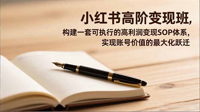 小红书变现策略课程：构建可执行SOP体系，实现账号价值跃迁