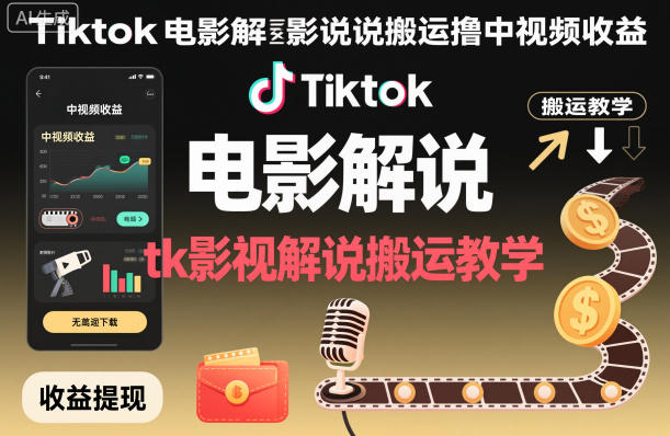 2025TikTok影视解说搬运变现实战教程