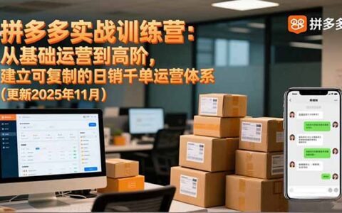 拼多多实战训练营：从基础到高阶，掌握可复制运营策略实现稳定变现（更新11月）