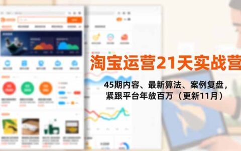 淘宝运营21天实战营：45期内容、最新算法、案例复盘，掌握平台变现策略（更新11月）