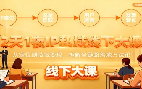 2天1夜IP私域实战课程：定位到变现全链路实操指南