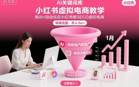 小红书AI虚拟电商实战：SEO自动化精准流量变现策略