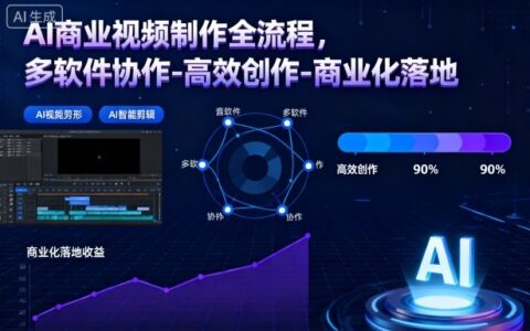 AI商业视频制作全流程：多软件协作高效创作变现实操
