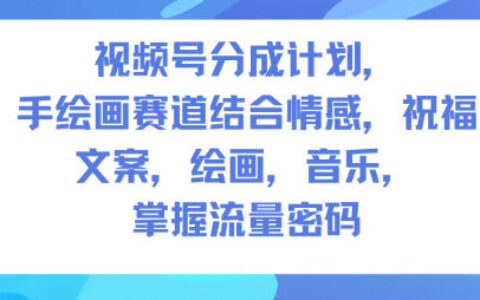 视频号分成计划实操：人生感悟手绘赛道变现攻略，文案、绘画、音乐整合指南