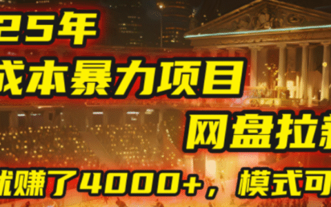 2025年网盘拉新项目实操指南：可复制模式助你实现被动收入