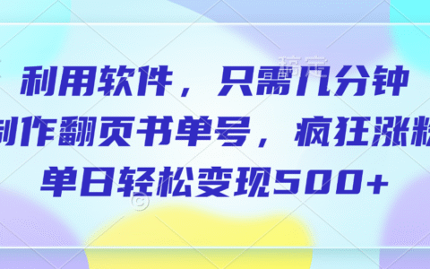 翻页书单号实操指南：软件辅助快速涨粉与高效变现方法