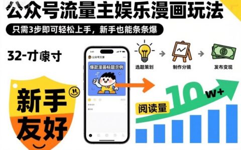 公众号流量主娱乐漫画变现攻略：新手3步轻松上手，高效盈利实战指南