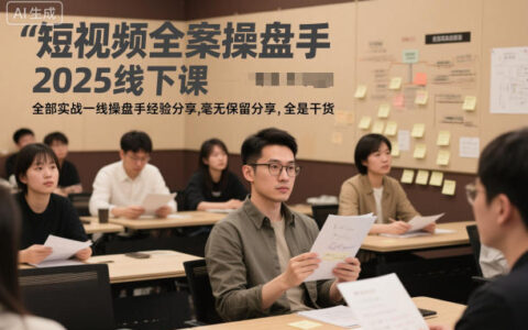 短视频全案操盘手2025线下课：实战一线经验拆解与被动收入指南