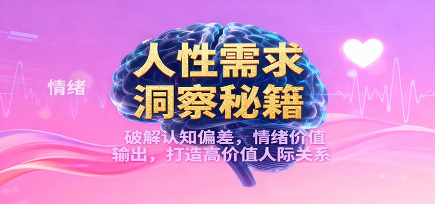 人性需求洞察实战：破解认知偏差，情绪价值输出，打造高价值人际关系变现指南