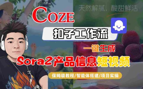 Coze扣子智能体工作流一键生成SORA2产品信息短视频：全流程保姆级变现教程