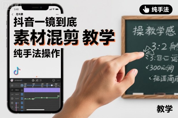抖音一镜到底素材混剪实战教程：纯手法操作指南