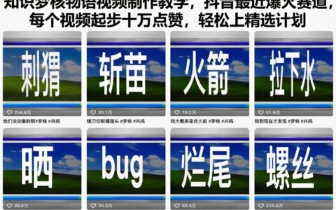 知识梦核物语视频制作教程：抖音爆火赛道实战攻略，高赞变现方法拆解