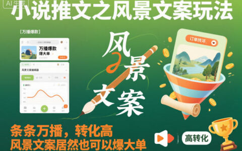 小说推文风景文案实操方法：高转化案例解析，风景文案也能高效变现！