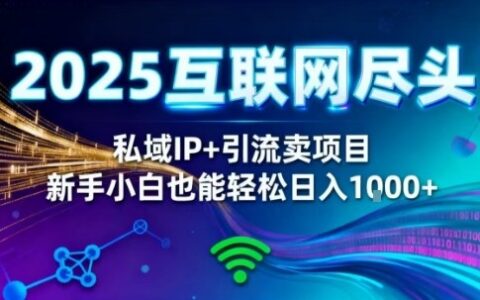 2025网创尽头王炸项目！私域IP+精准引流，新手小白在家躺賺日入1k，零经验也能上手