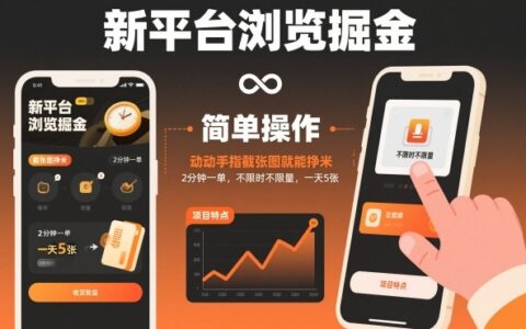 新平台浏览掘金实测：截图变现方法，2分钟一单，灵活操作指南