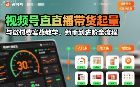 视频号直播带货增长策略与小额投入实战教程：新手到进阶全流程