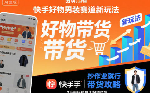 快手好物男装赛道新玩法实操指南，新手轻松玩转带货变现