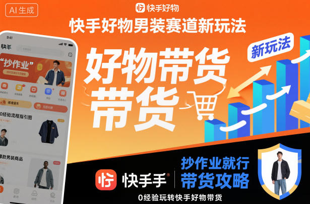 快手好物男装赛道新玩法实操指南，新手轻松玩转带货变现