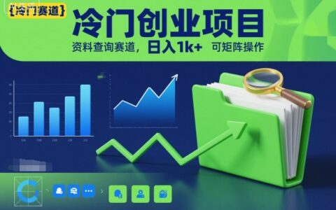 冷门创业项目：资料查询赛道变现方法实测，可矩阵操作指南