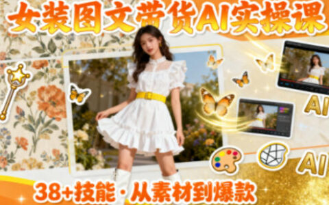 女装图文带货变现的AI实操课：38个实用技能高效提升素材制作效率