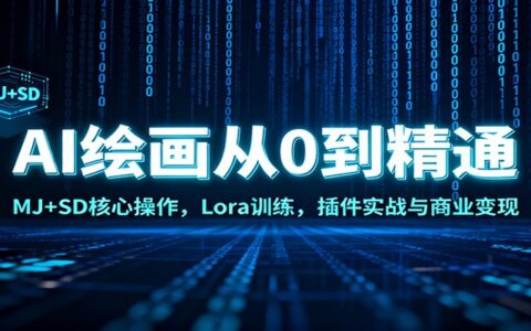 AI绘画变现实战：MJ+SD核心操作+Lora训练+插件应用指南