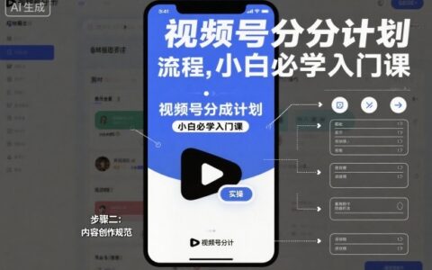 2025视频号分成计划实操流程：新手入门指南