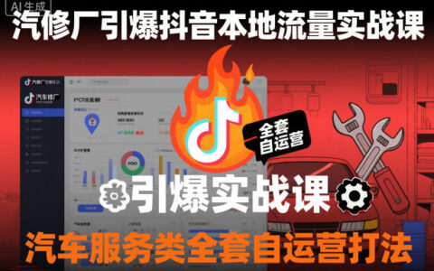 汽修厂抖音本地流量提升实战课，汽车服务类自运营变现攻略