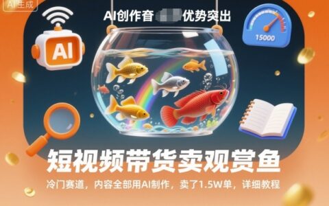短视频带货卖观赏鱼：冷门赛道AI制作内容，实操变现案例与详细指南