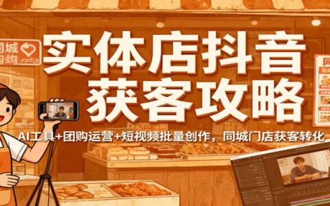 实体店抖音获客实战指南：AI工具+团购运营+短视频批量创作，同城门店转化思路