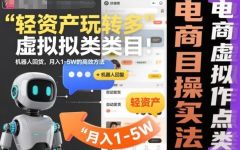 轻资产实操多多虚拟类目：自动化回复与发货的被动收入策略指南