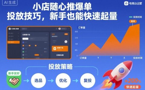 小店随心推高效投放策略，新手也能快速起量