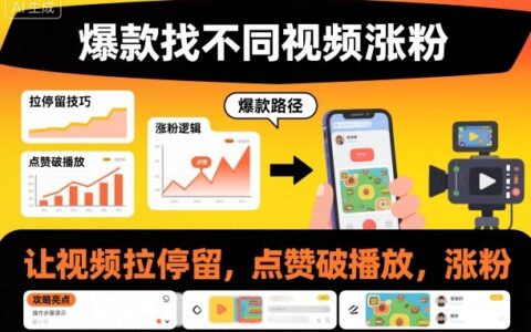 找不同视频涨粉实战：提升停留、点赞与播放的实操指南