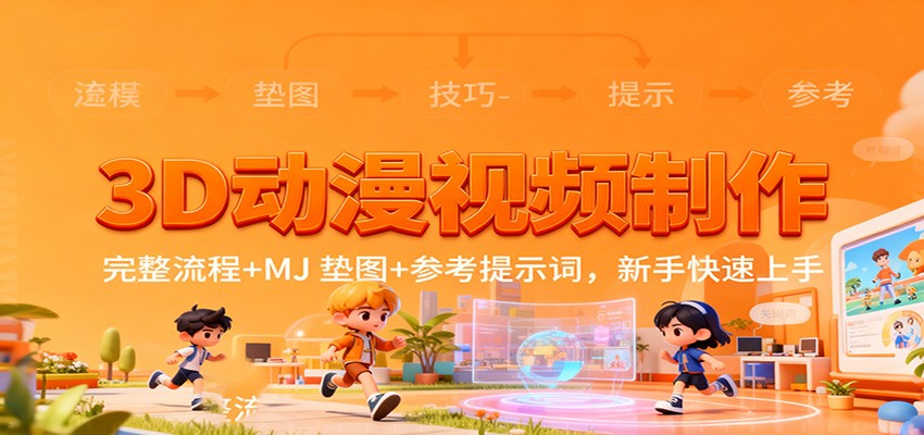 3D动漫视频制作变现指南：完整流程+MJ垫图+参考提示词，新手实战上手