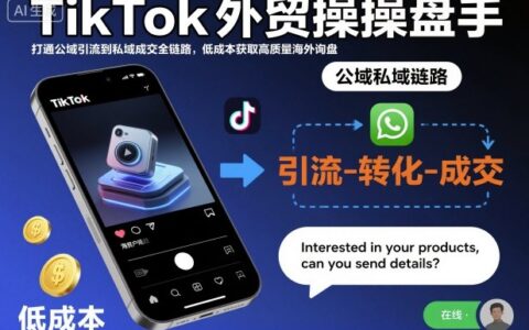 TikTok外贸实战策略：打通公域引流到私域成交全链路，低成本获取高质量海外询盘方法