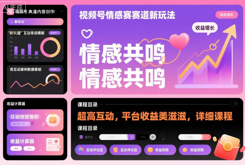 2025视频号情感赛道互动提升实战：稳定收益课程详解