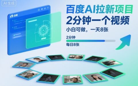 百度AI拉新项目实操指南：快速视频制作，新手轻松变现【附案例+保姆级教程】